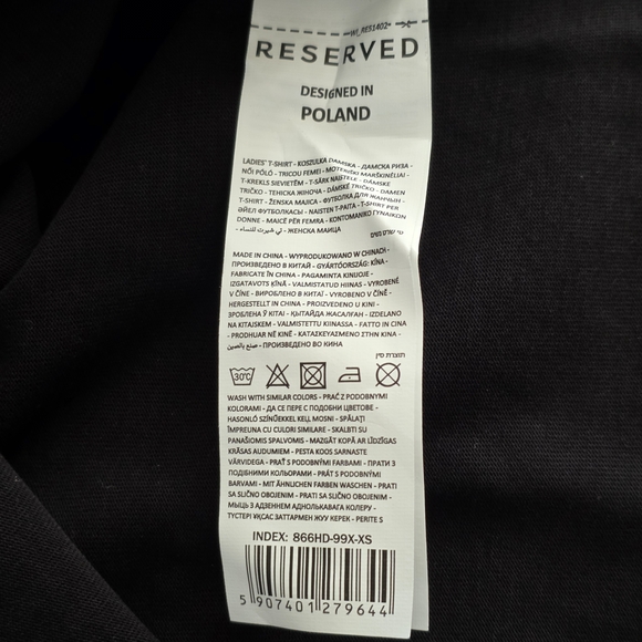 Reserved Black T-Shirt with White Floral Accents - Picture 8 of 12